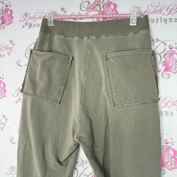 Crea concept pants joggers cargo distressed grey green zip up zipper unique luxe - Picture 4 of 10